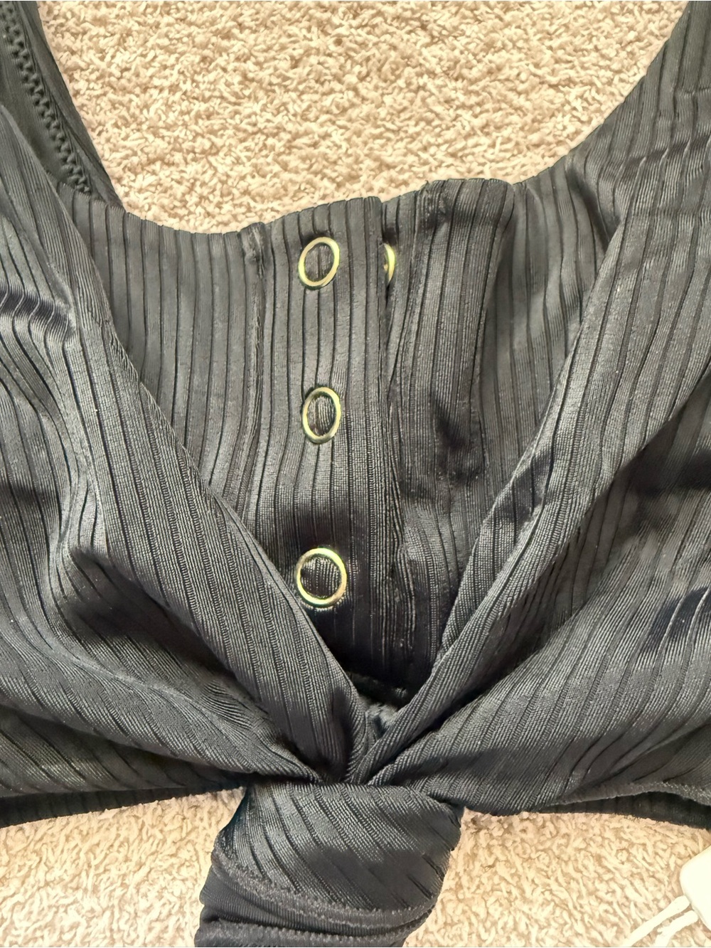NEW - BEACH BUNNY - Sage Knot SwimTop - BLACK - Picture 4 of 7